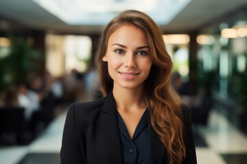 Canvas Print - Confident businesswoman in a black suit