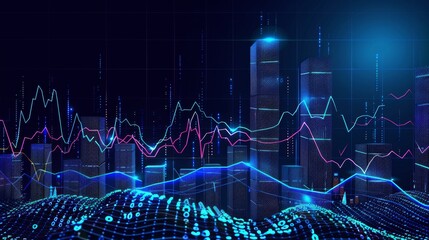 Wall Mural - Stock market graph and investment concept