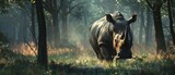 Fototapeta  - rhinoceros large animal natural habitat
