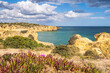 Landscape with cliffs in the coast near Albufeira, Portugal
