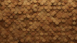 © RocknRoller Studios - Timber Tiles arranged to create a Fish Scale wall. Natural, 3D Background formed from Wood blocks. 3D Render