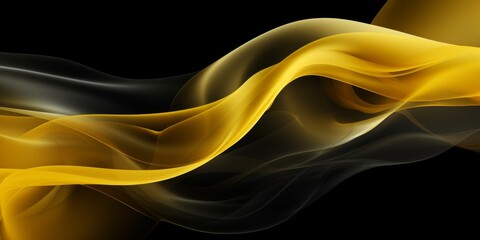 Wall Mural - A abstract design on a black background, in the style of flowing lines, dark colourful and futuristic chromatic waves. High quality photo