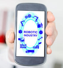 Poster - Robotic industry concept on a smartphone