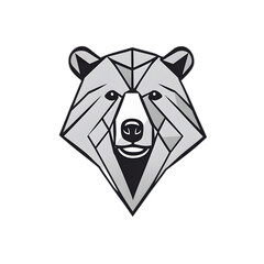 Sticker -  Bear head logo illustration art on a transparent background generative ai

