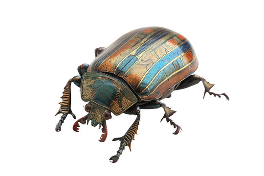 Scarab Beetle On Transparent Background.