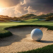 © Mind's Eye Captures - a golf ball nestled in the sand of a bunker near the putting green