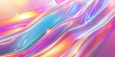 Wall Mural - holographic abstract wave, background or pattern, creative design template