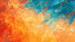 Sunset-inspired gouache wallpaper with vibrant orange and cool blue strokes.