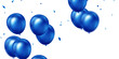 Celebratory background with beautifully arranged blue balloons. Vector 3D illustration design