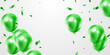 Celebratory background with beautifully arranged green balloons. Vector 3D illustration design