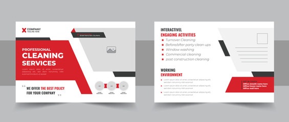 Wall Mural - cleaning service agency postcard template design or creative postcard eddm design template design la