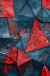 Red and blue triangles abstract vertical background or pattern, creative design template
