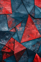 Wall Mural - red and blue triangles abstract vertical background or pattern, creative design template