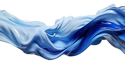 Poster - Artistic fluid cover. Liquid blue and white elegance drape. Dynamic liquid artwork. Abstract fluidity waves wallpaper.