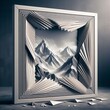 A frame constructed from folded origami paper, creating a dynami