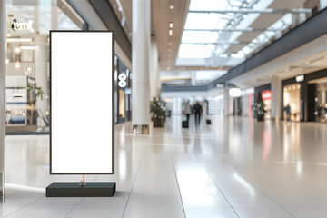 Sticker - Shopping Mall Signboard Blank Mockup Display Your Brand Signage or Promotion Messages