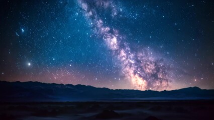 Wall Mural - captivating view of a night sky teeming with an array of bright stars, illuminating the darkness, a 