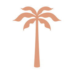 Vector silhouette logo of palm tree. Relaxation in a surf club and the aesthetics of a sunny summer day. Vector illustration in trendy retro naive simple style