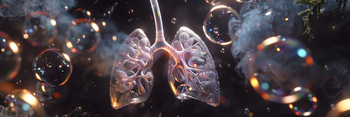 Wall Mural -  lungs made out of soap bubbles