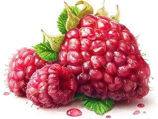 Canvas Print - raspberry and blackberry