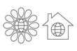 globe in flower and house