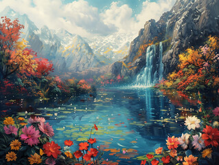 Wall Mural - autumn in the mountains