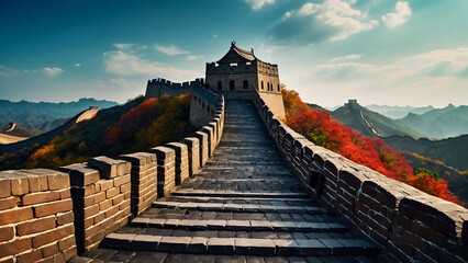 Wall Mural - One of China's Distinguished Historic Ancient Buildings-Great Wall
