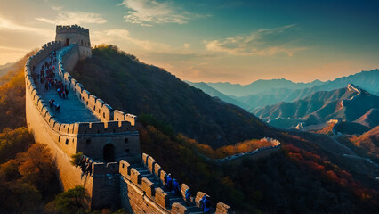 Wall Mural - One of China's Distinguished Historic Ancient Buildings-Great Wall
