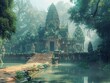 Angkor Thom temple complex, ancient Cambodian site