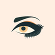 Light Orange Eye Vibrant Isolated Flat Image. Perfect for different cards, textile, web sites, apps