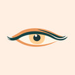 Yellow Eye Isolated Flat Illustration. Perfect for different cards, textile, web sites, apps