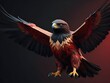 Low poly 3d illustration a hawk flap wings in metaverse .