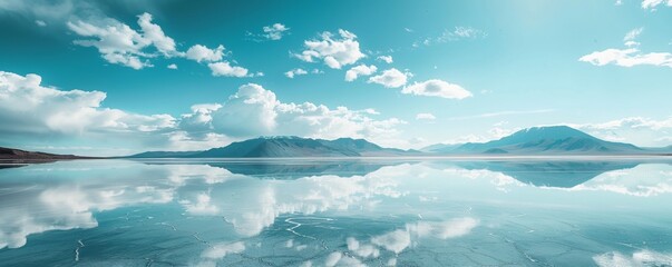 Scenic view of Salar de Uyuni against mountains