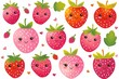 A cute strawberry character design for babies a hand drawing type oil art illustration with vibrant color and clean surface, Generative AI.