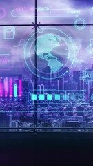 Wall Mural - infographics about data exchange and cloud services. 3d render