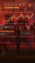 Wall Mural - artificial intelligence manages crypto assets. 3d render