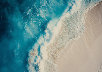  A breathtaking coastline with sand from a bird's eye view - drone photography