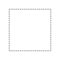 Wall Mural - a simple square formed by dashed lines - basic geometric frame isolated on a transparent background