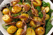 Warm salad with anchovy and baby potatoes and wholegrain mustard