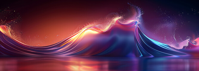 Wall Mural - Big Neon Wave Background