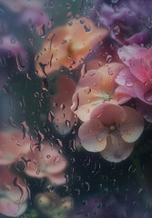 Canvas Print - A flowers with raindrops on it