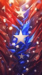 Red white and blue, stars and stripes background abstract