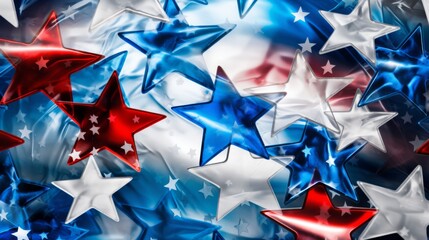 Red white and blue, stars and stripes background abstract