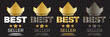© becky studio - Set of best seller emblem design. Elegant best seller award badge design. Set of best seller label. 11:11