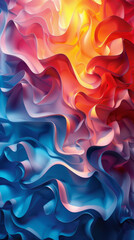 Wall Mural - Vibrant 3D abstract color shape background image designed for mobile displays to enhance visual appeal and aesthetics.