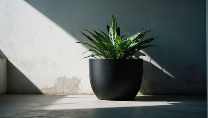 Wall Mural - creative layout of colorful palm leaves on a white background in the rays of the sun, with shadows. 