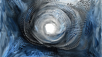 Minimalistic Abstraction Graphic Art Deep Blue and Black On Background