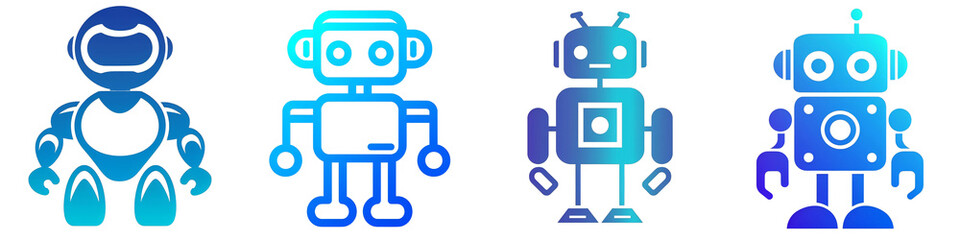 Robotics clipart collection, symbol, logos, icons isolated on transparent background