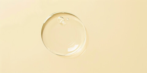 Wall Mural - Large transparent drop on a yellow background
