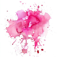 Wall Mural - Watercolor pink spot, blot on a white background
